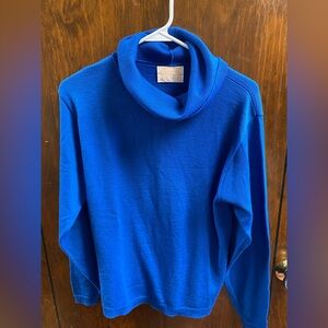 Vintage Pendleton Made in USA 100% Virgin Wool Blue Turtleneck Sweater Size L